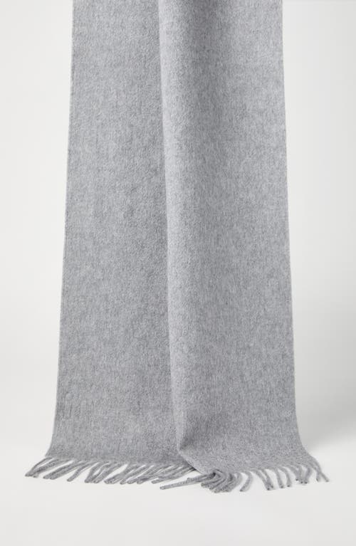 Brunello Cucinelli Double Knit Scarf In Light Grey