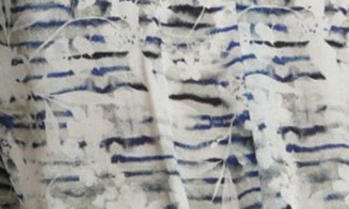 Apny Print Tie Front Top In Grey Multi