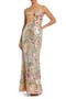 Sleeveless Bustier Floral Applique Gown