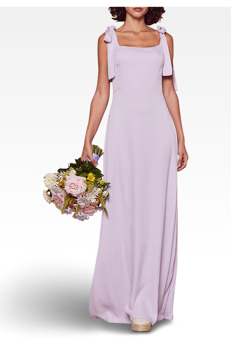 Allegra Tie Shoulder Bridesmaid Dress, Alternate, color, Lilac