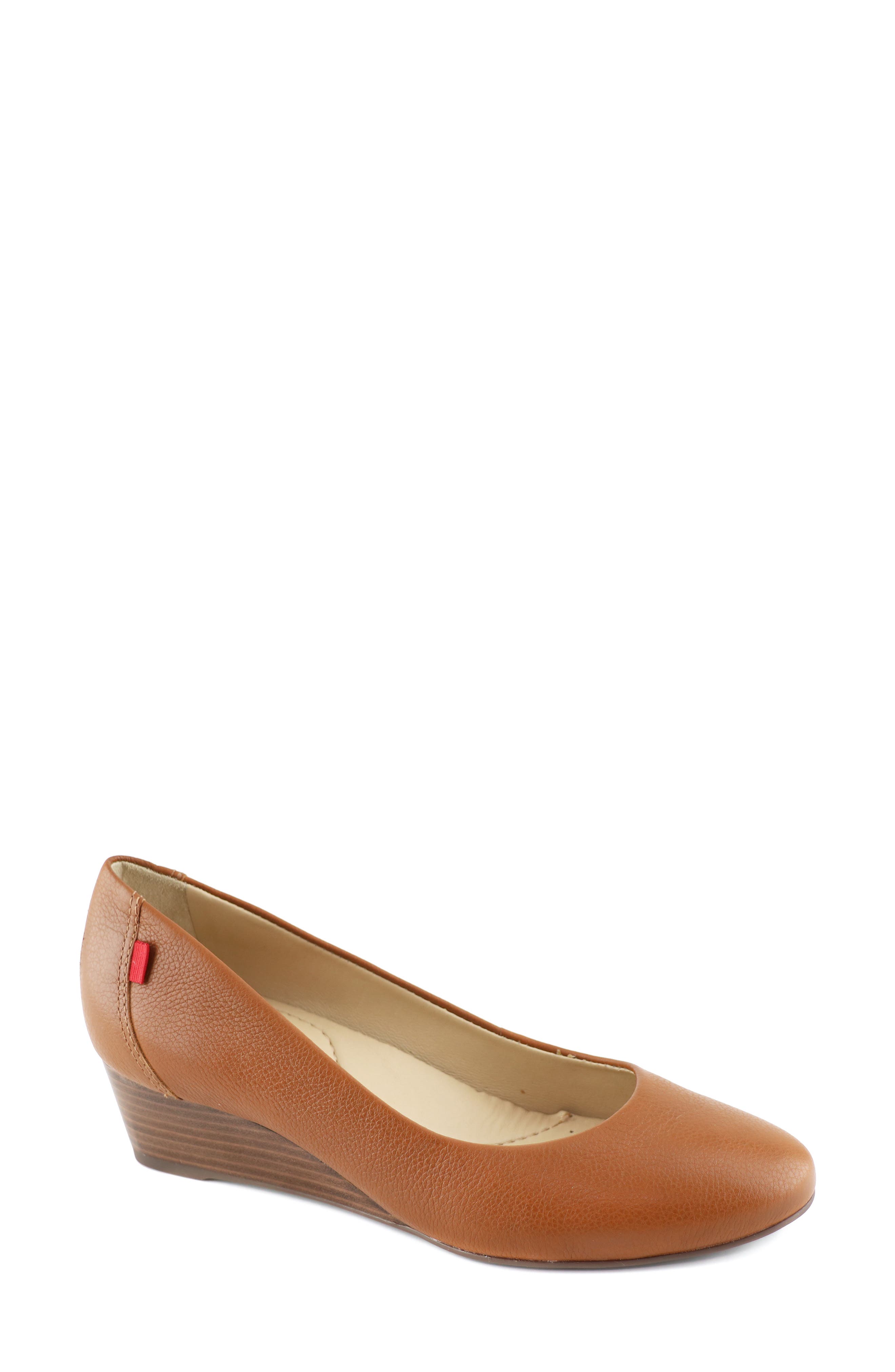 Prospect Leather Wedge Pump, Main, color, COGNAC NAPA SOFT