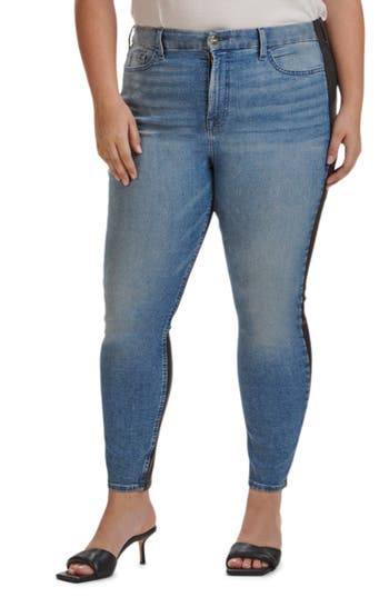 Jen7 By 7 For All Mankind 50/50 Coated Ankle Skinny Jeans