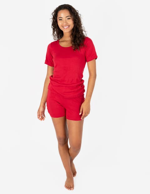 Women's Short Cotton Solid Pajama Set