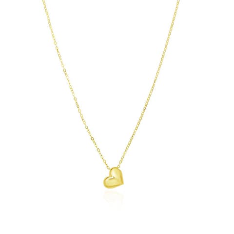 Mini Asymmetrical Gold Puffy Heart Necklace