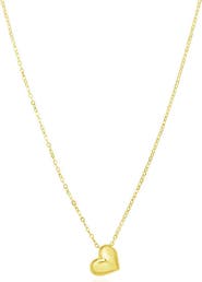 The Lovery Fine Jewelry Mini Asymmetrical Gold Puffy Heart Necklace