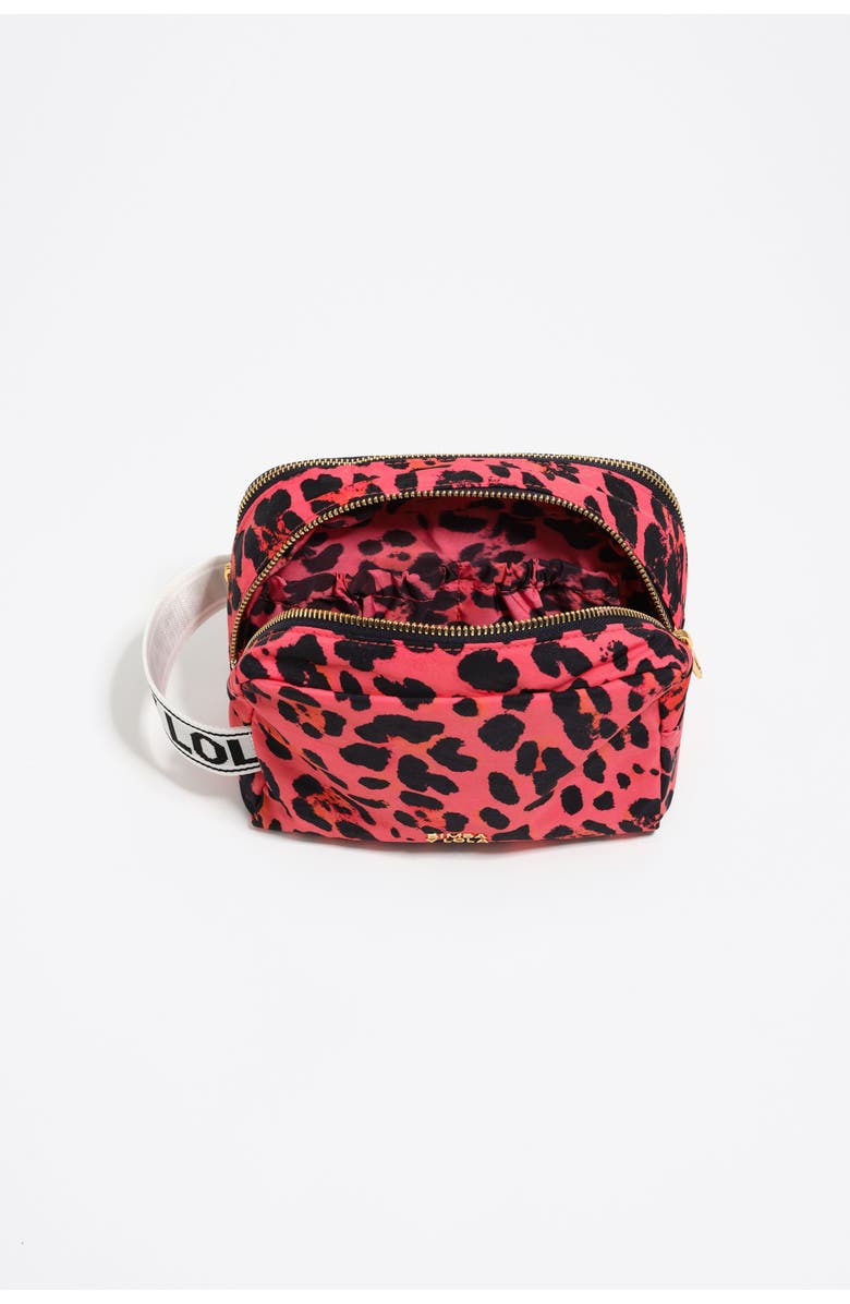 Bimba y Lola Small Leopard Print Nylon Make-Up Case, Alternate, color, Leopard Electric Pink