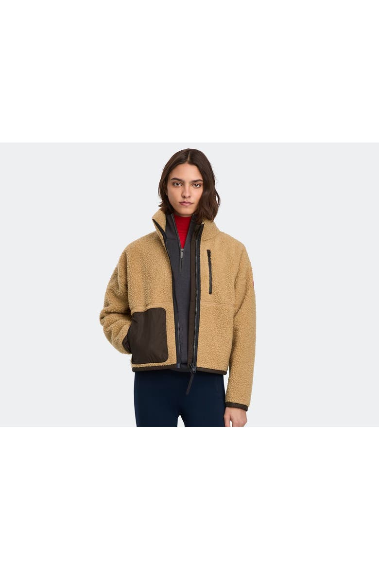 Simcoe Zip Up Fleece Jacket, Alternate, color, Ecru Beige/Terra