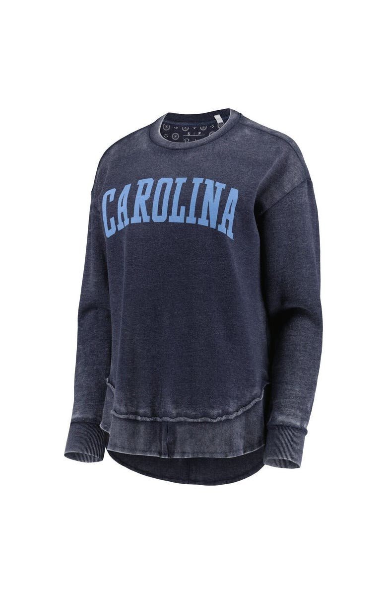 PRESSBOX Women's Pressbox Navy North Carolina Tar Heels Vintage Wash Pullover Sweatshirt, Alternate, color,