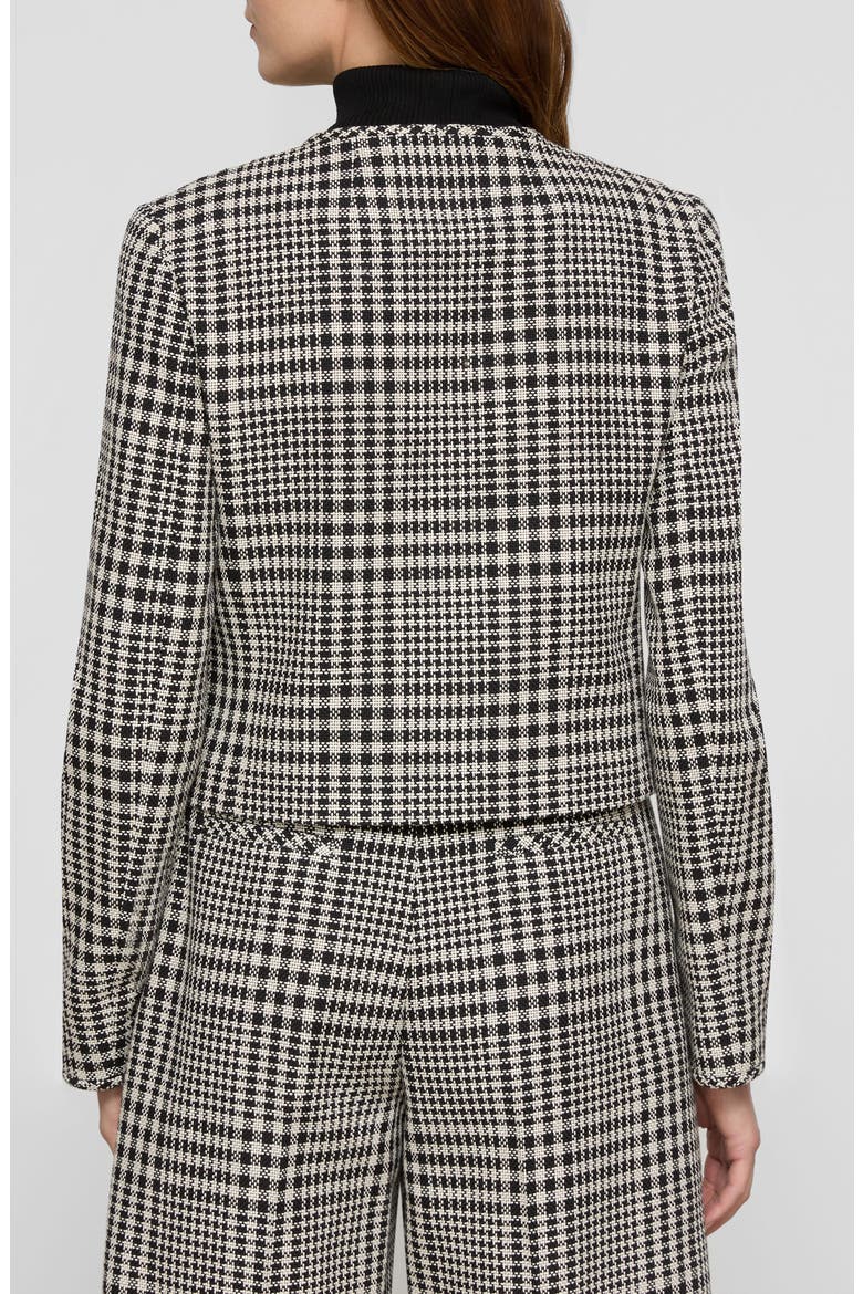 Grid Plaid Corded Cotton Crop Jacket, Alternate, color, BLACK MULTI
