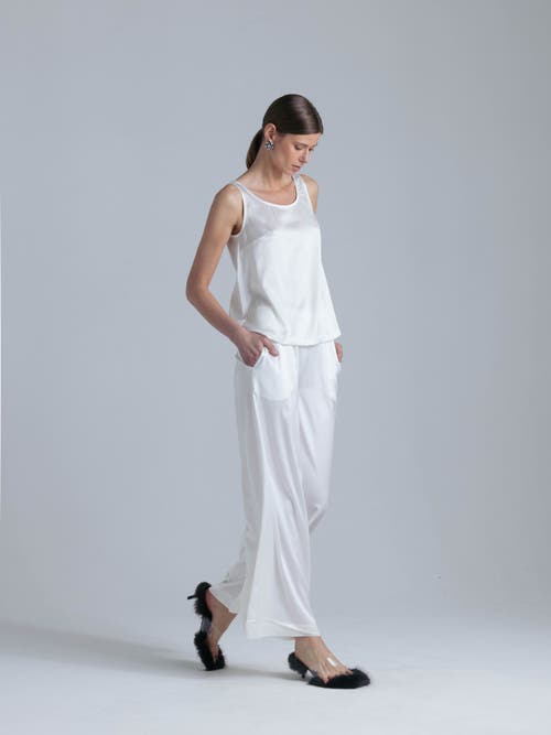 Alas Silk Tank Top In White