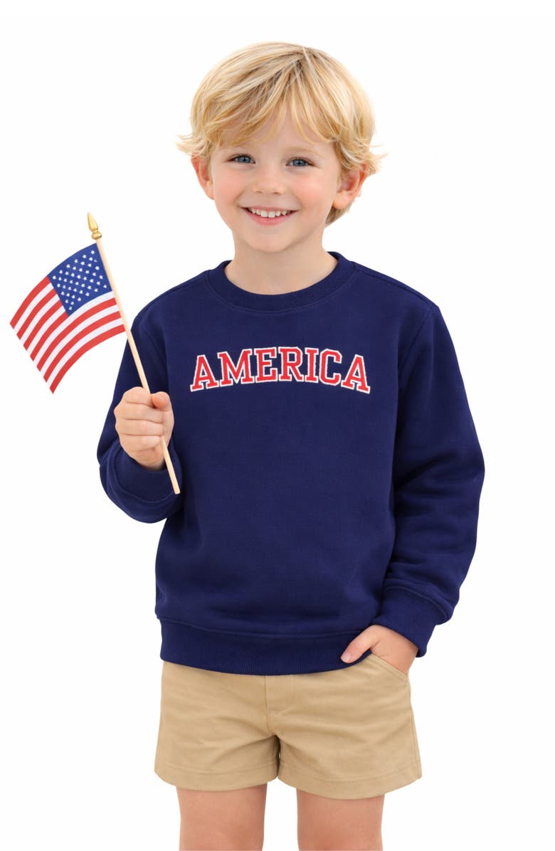 Bits & Bows America Sweatshirt, Alternate, color, Navy Blue