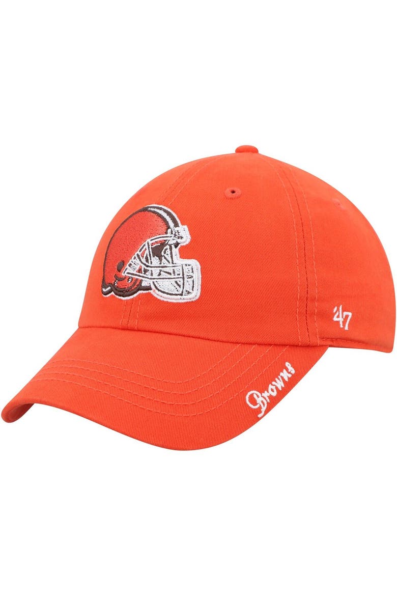 Women's '47 Orange Cleveland Browns Miata Clean Up Primary Logo Adjustable Hat, Main, color, Orange