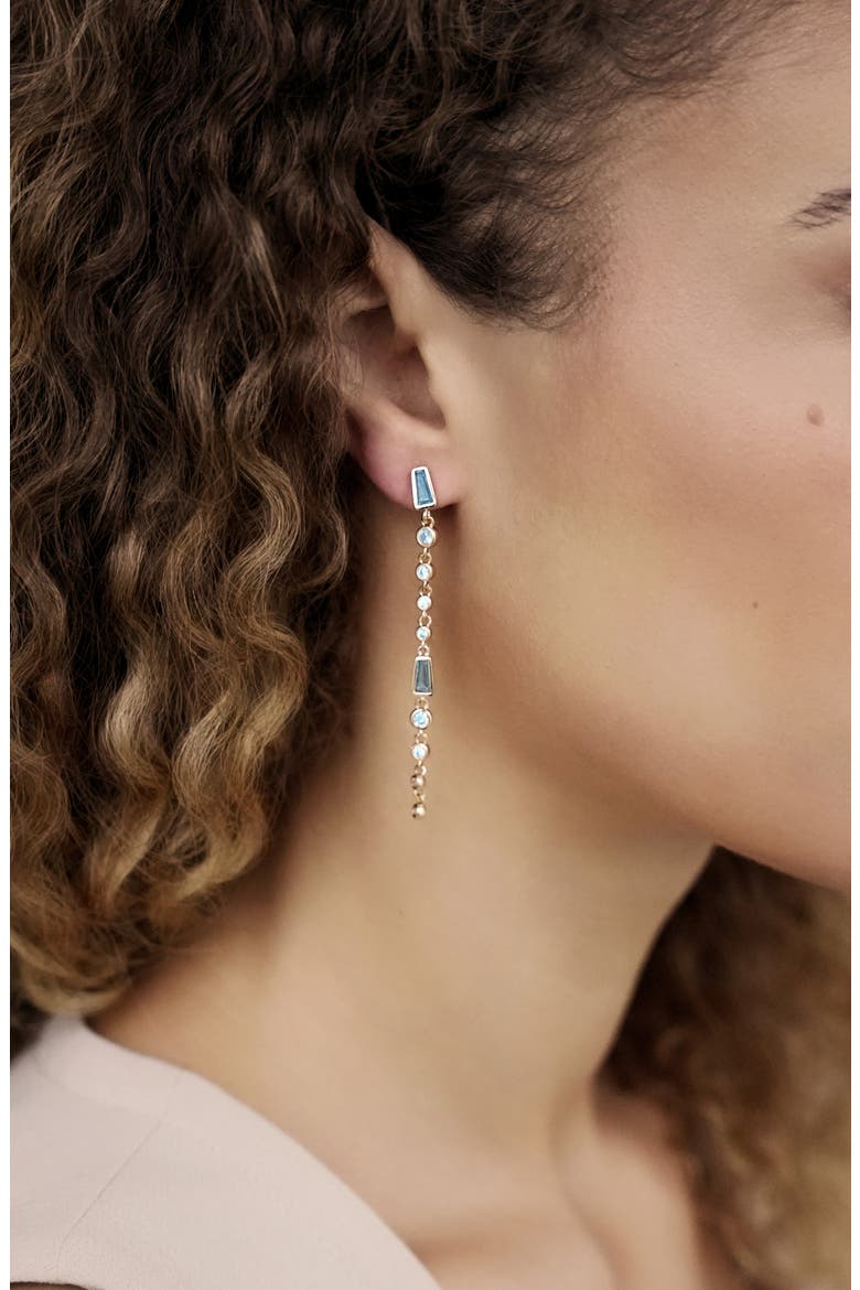 Brilliant Sparkle Earrings, Alternate, color, BLUE