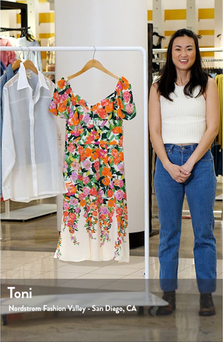 Floral Sweetheart Neck Dress, sales video thumbnail