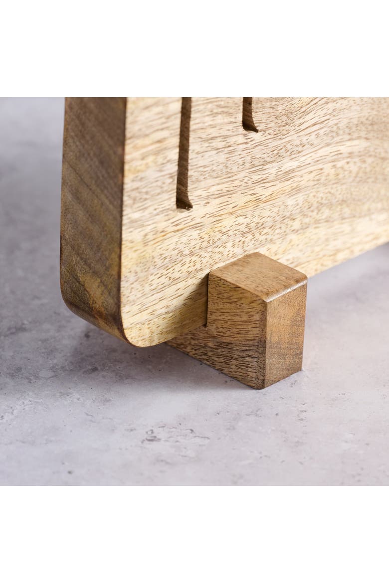 Modern Mango Wood Menorah, Alternate, color, Natural