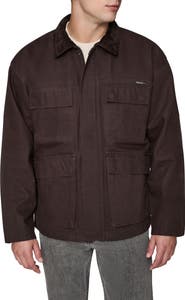 KARL LAGERFELD Waxed Cotton Jacket with Corduroy Collar