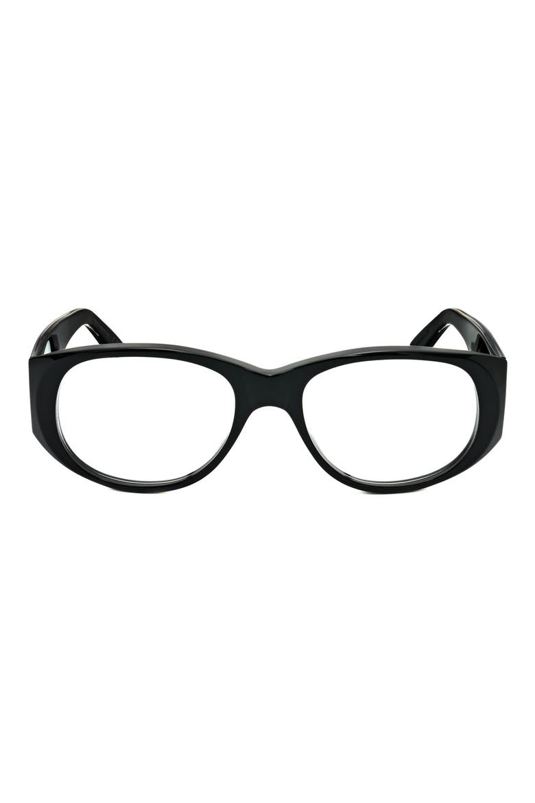 55mm Round Optical Glasses, Main, color, BLACK