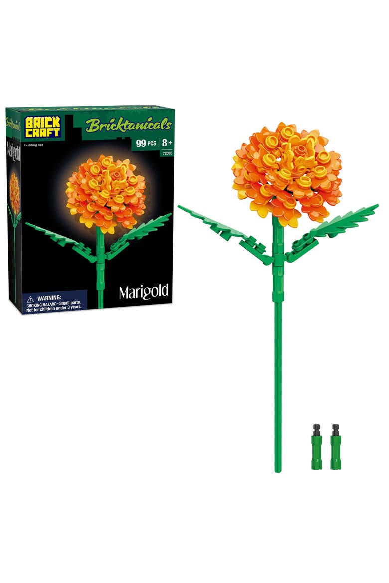 Bricktanicals Marigold Building Set, Main, color, Yellow