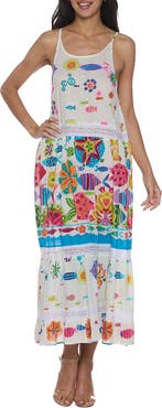 RANEES Fish Cotton Midi Sundress