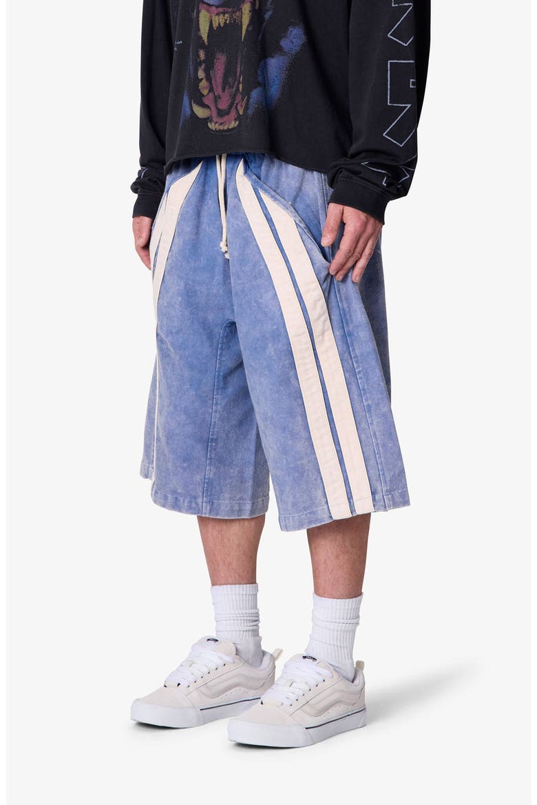 Ultra Baggy Stripe Cotton Twill Shorts, Alternate, color, WASHED BLUE