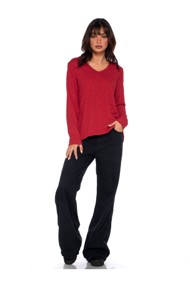 Long Sleeve Shrunken Boyfriend Top, Alternate, color, White