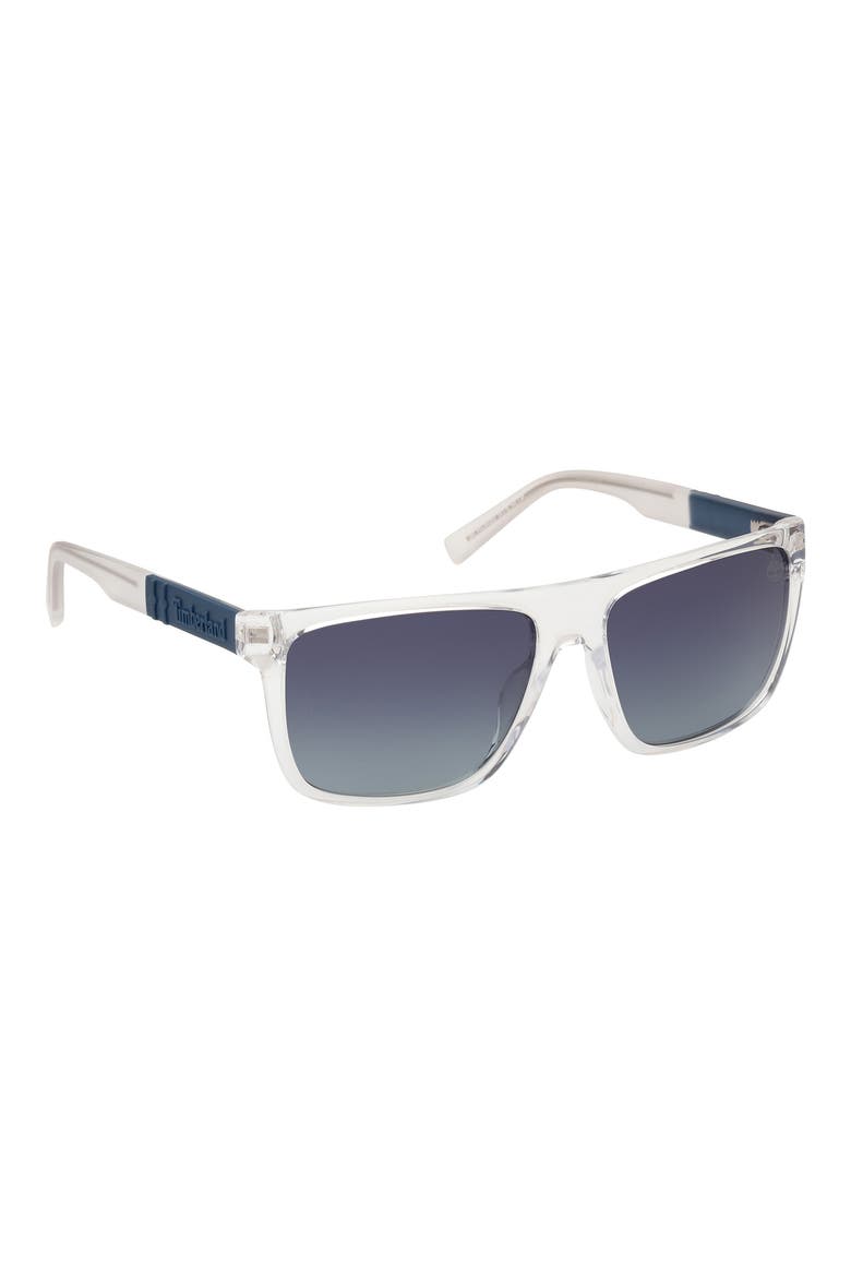 59mm Polarized Square Sunglasses, Alternate, color, CRYSTAL / SMOKE POLARIZED