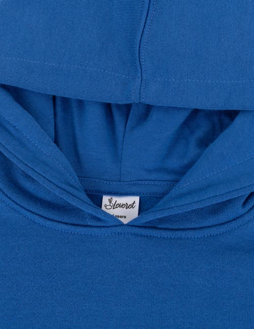 Leveret Kids Pullover Hoodie, Cotton Blend, Kangaroo Pocket, Solid Colors In Blue