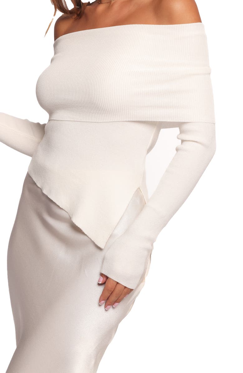 Petal & Pup Mavis Off the Shoulder Knit Top, Alternate, color, Cream