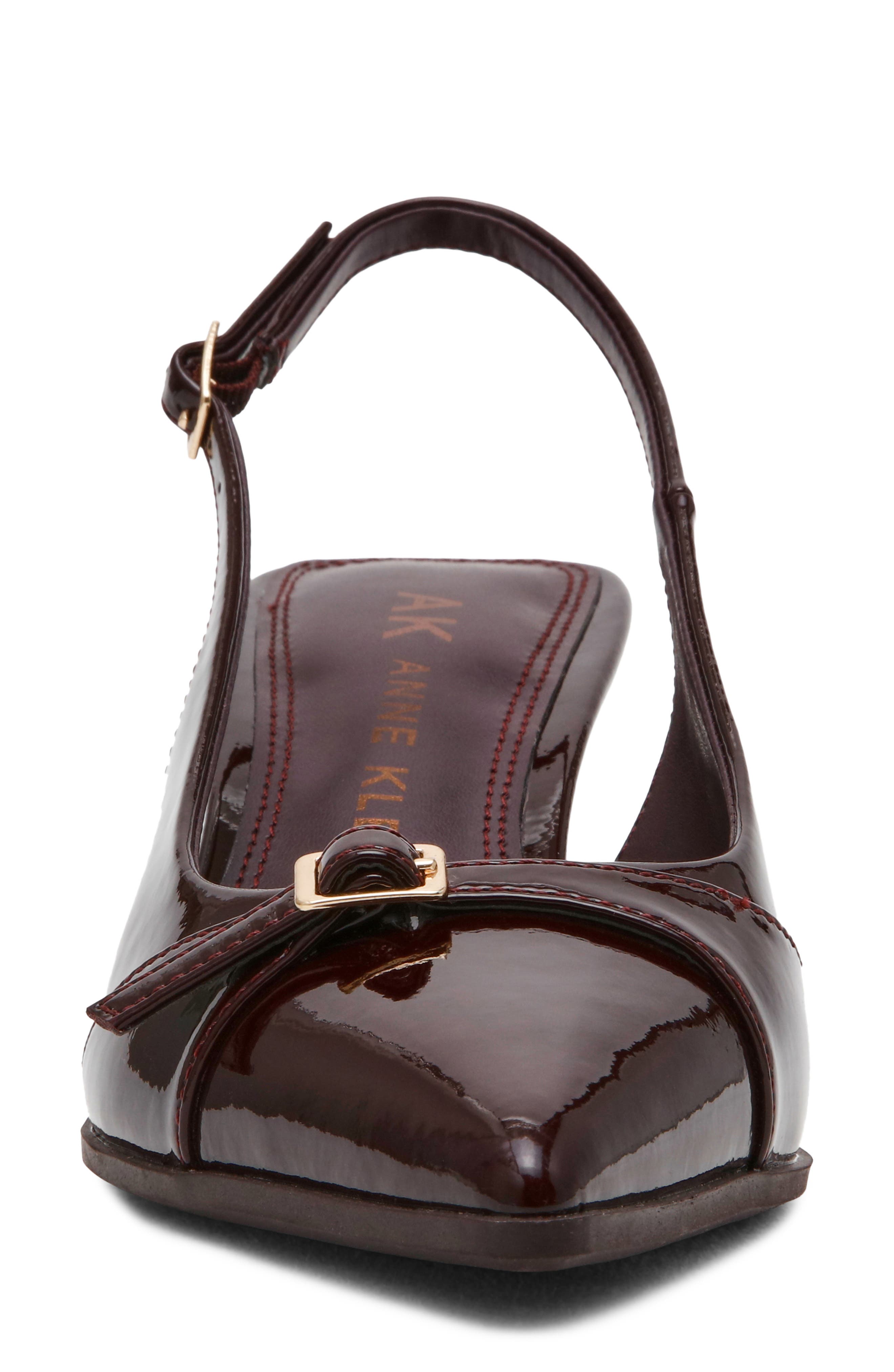 Cobbler Faux Leather Slingback Pump, Alternate, color, DARK PLUM PATENT