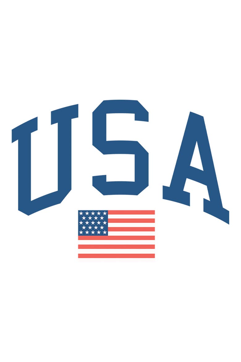 Juniors Lost Gods Varsity USA American Flag T Shirt, Alternate, color, White