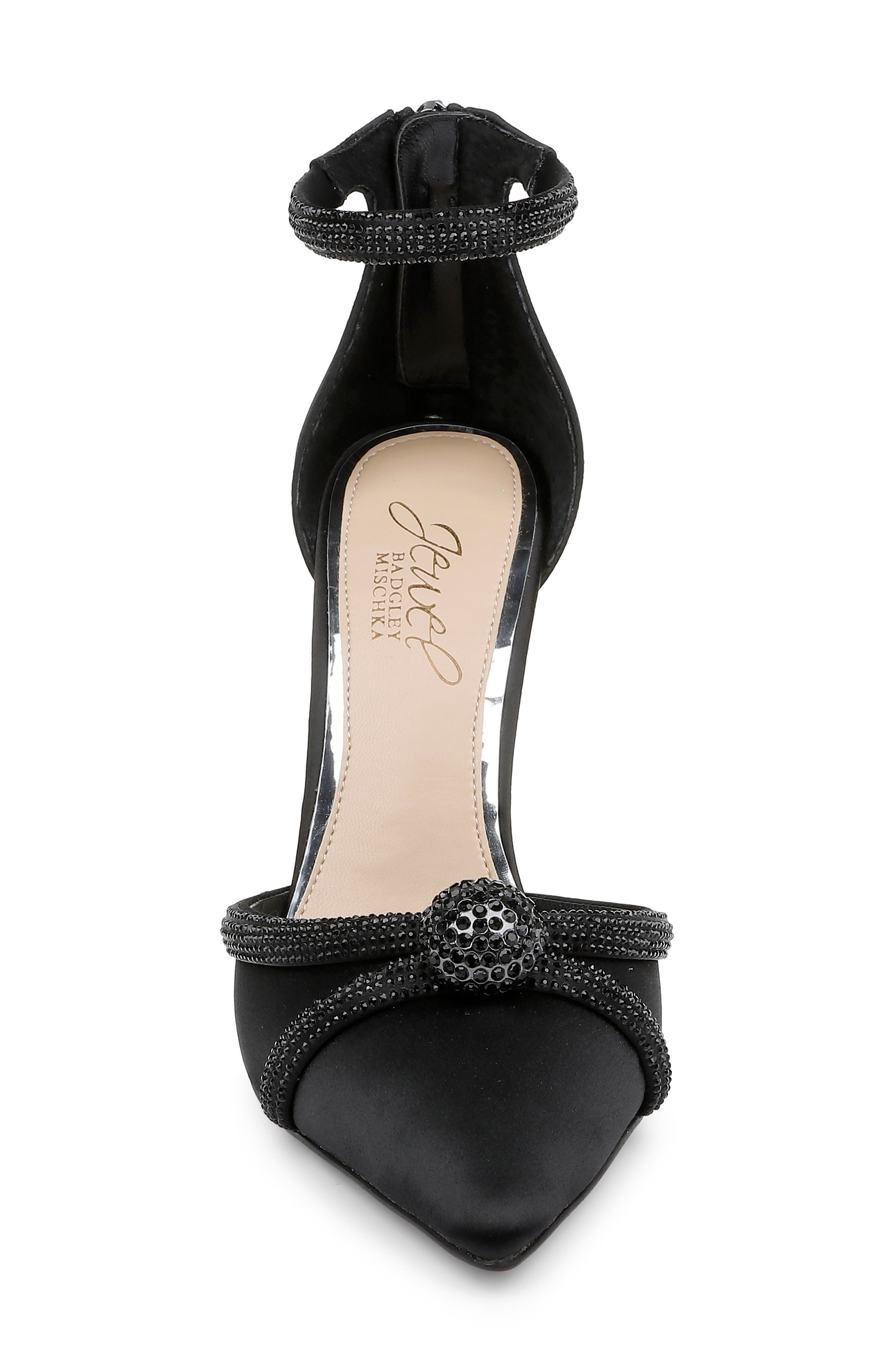 Jewel Badgley Mischka Geena Crystal Embellished Pointed Toe Ankle Strap Pump, Alternate, color, 