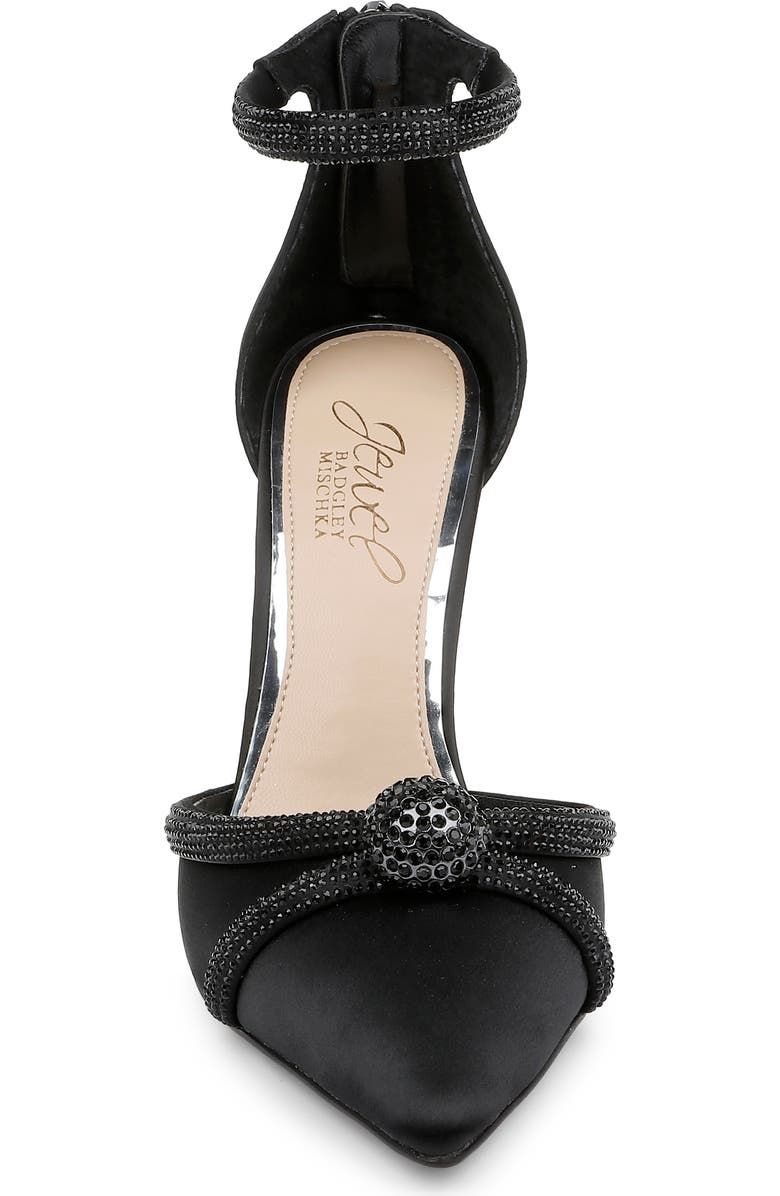 Jewel Badgley Mischka Geena Crystal Embellished Pointed Toe Ankle Strap Pump, Alternate, color,