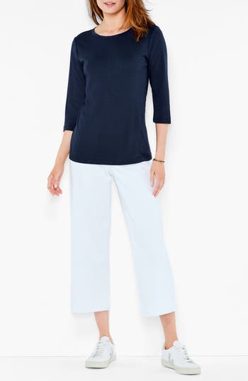 Nzt By Nic+zoe Boatneck T-shirt In Blue