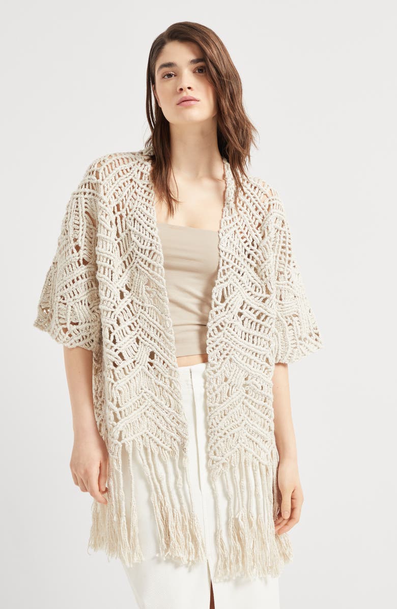 Brunello Cucinelli OPERA Dazzling Macramé cardigan, Alternate, color, 