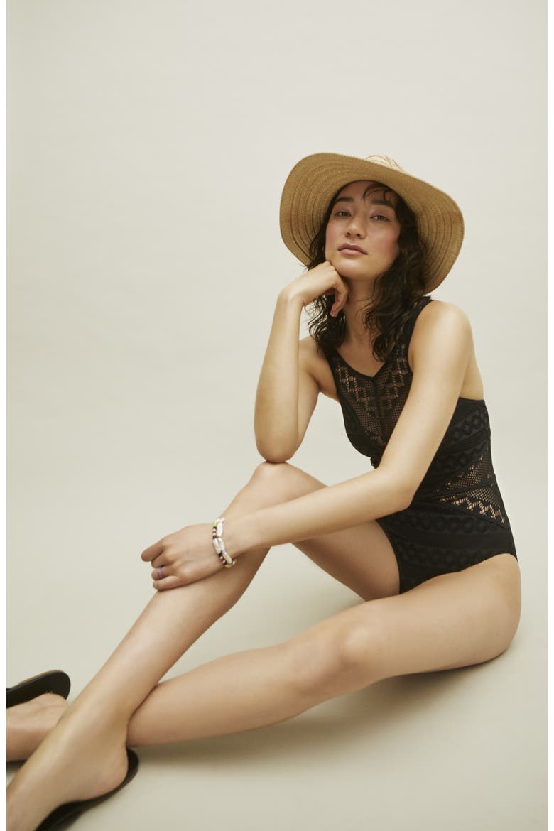 Braided Straw Hat, Alternate, color, ALMOST BLACK