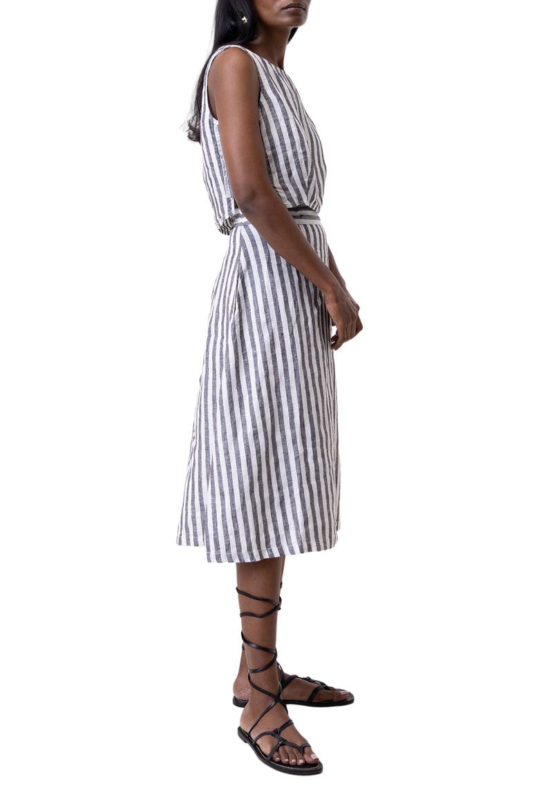 Boxy Crop Top, Alternate, color, Striped Linen