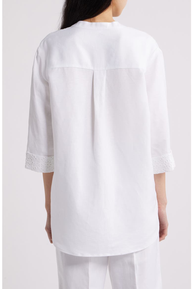 Linen Blend Tunic, Alternate, color, CRISP WHITE