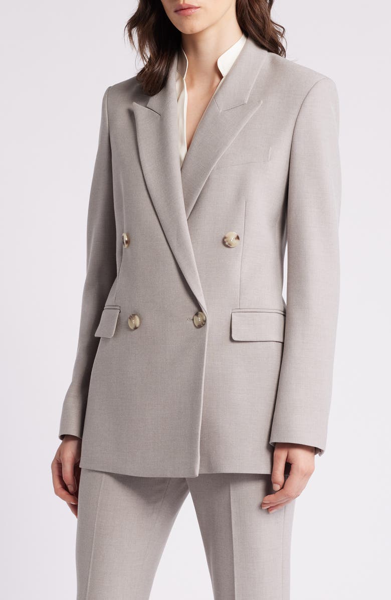 BOSS Jaleto Double Breasted Blazer, Main, color, Wolf Grey Melange