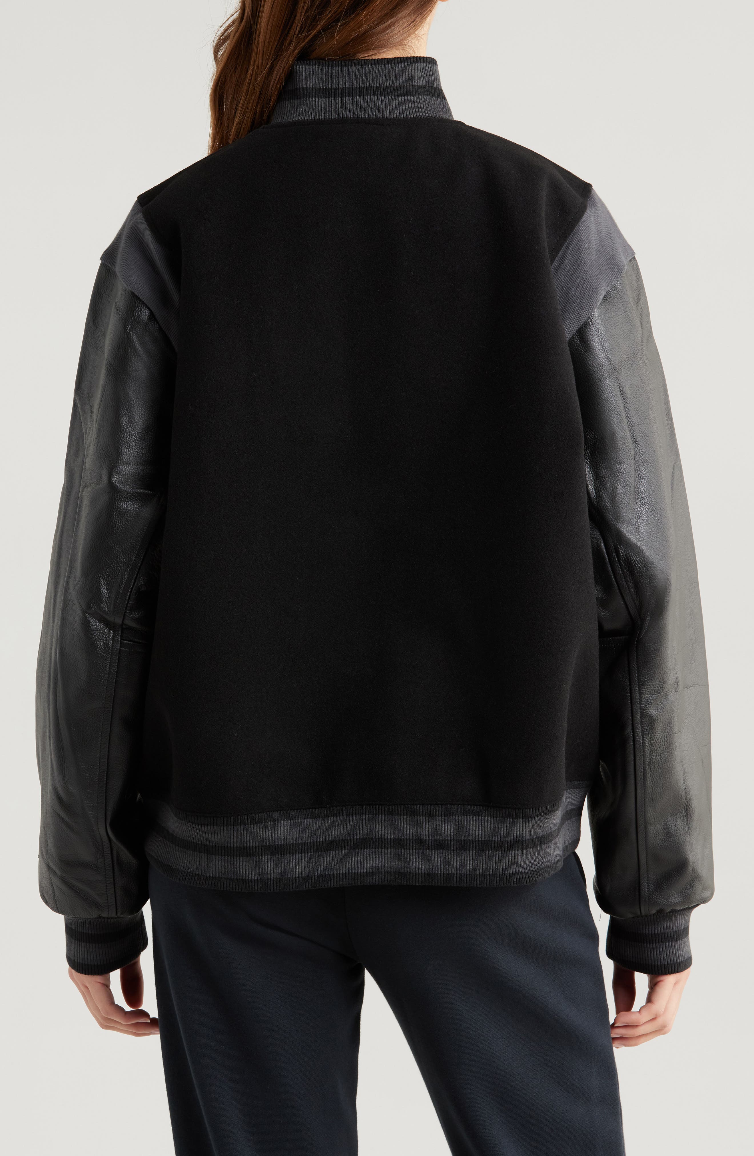 nike wool leather jacket