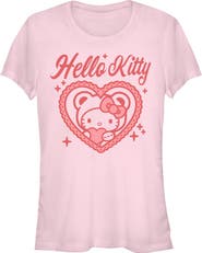 Hello Kitty Junior's Cute Heart Short Sleeve Graphic T-Shirt