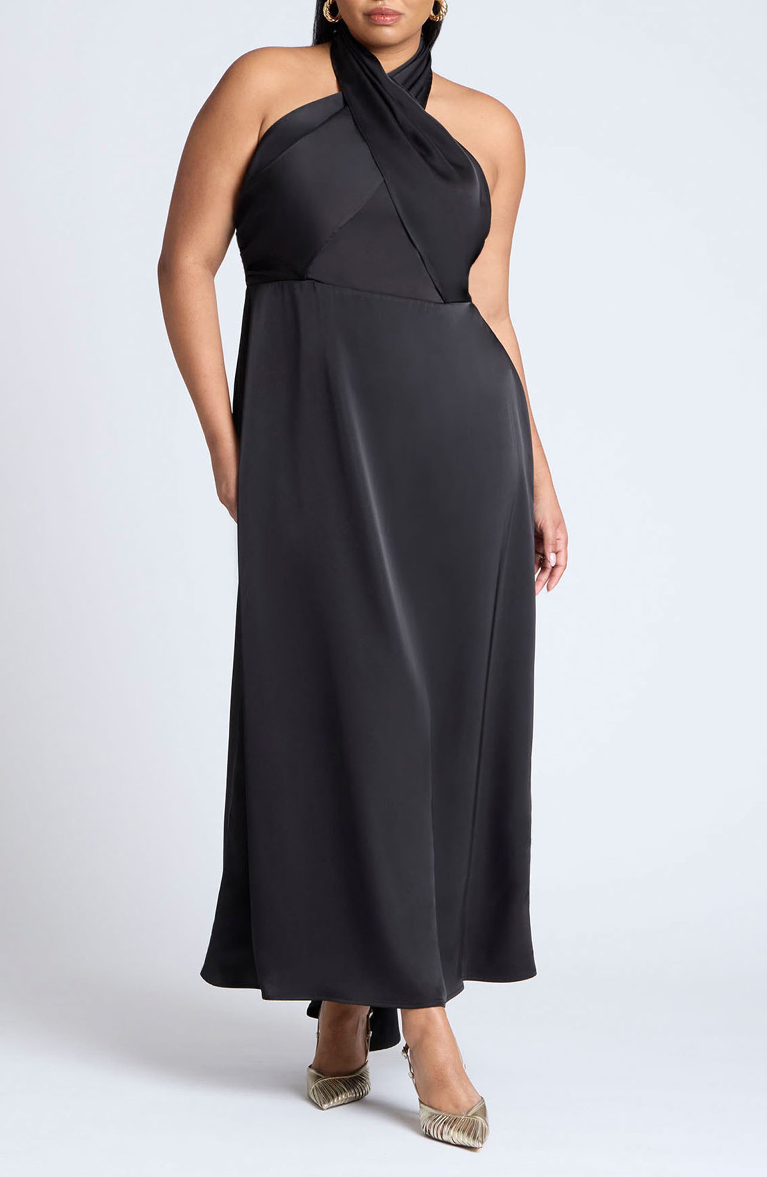plus size black and white formal gowns
