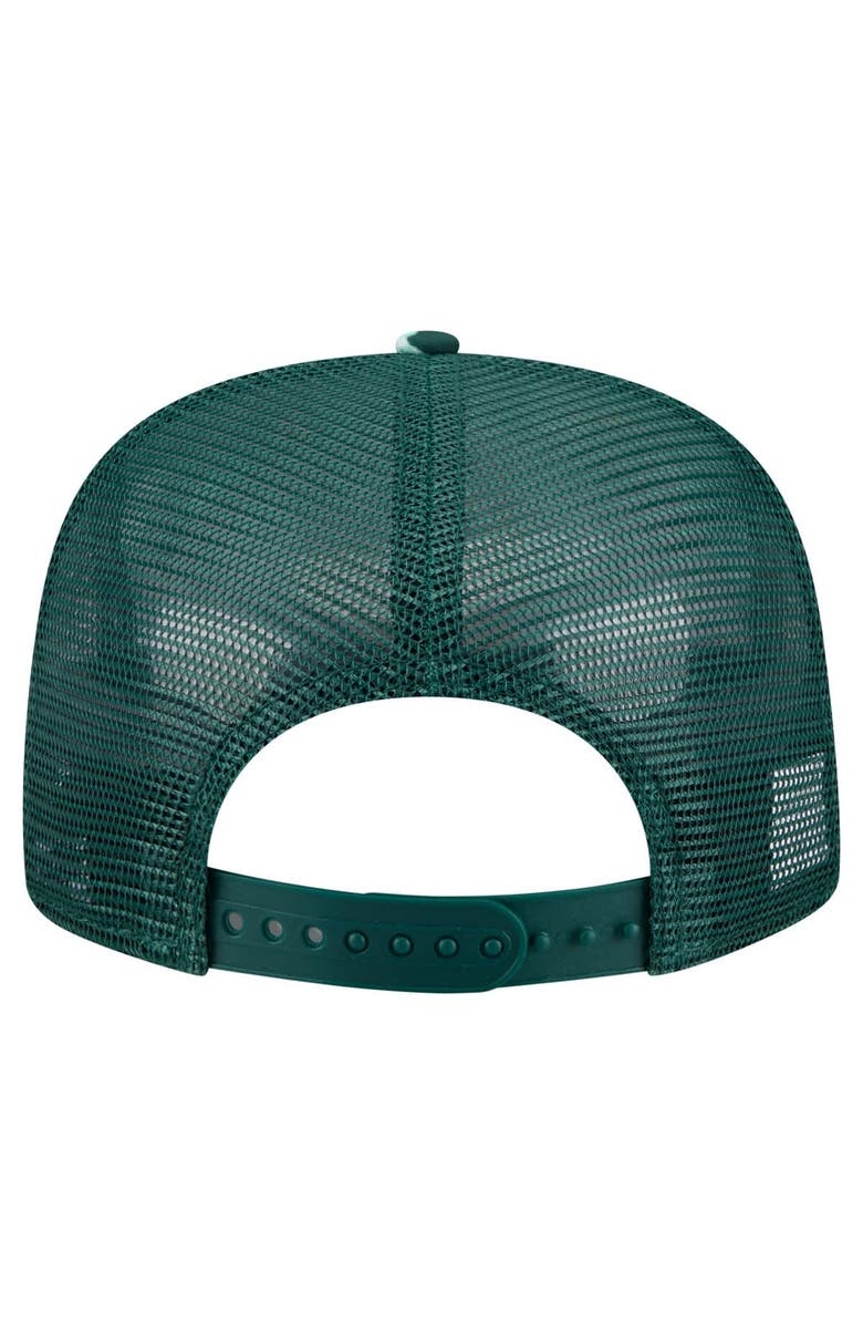 New Era Men's New Era Green Athletics Adventure Pattern Golfer Trucker Snapback Hat, Alternate, color, Green