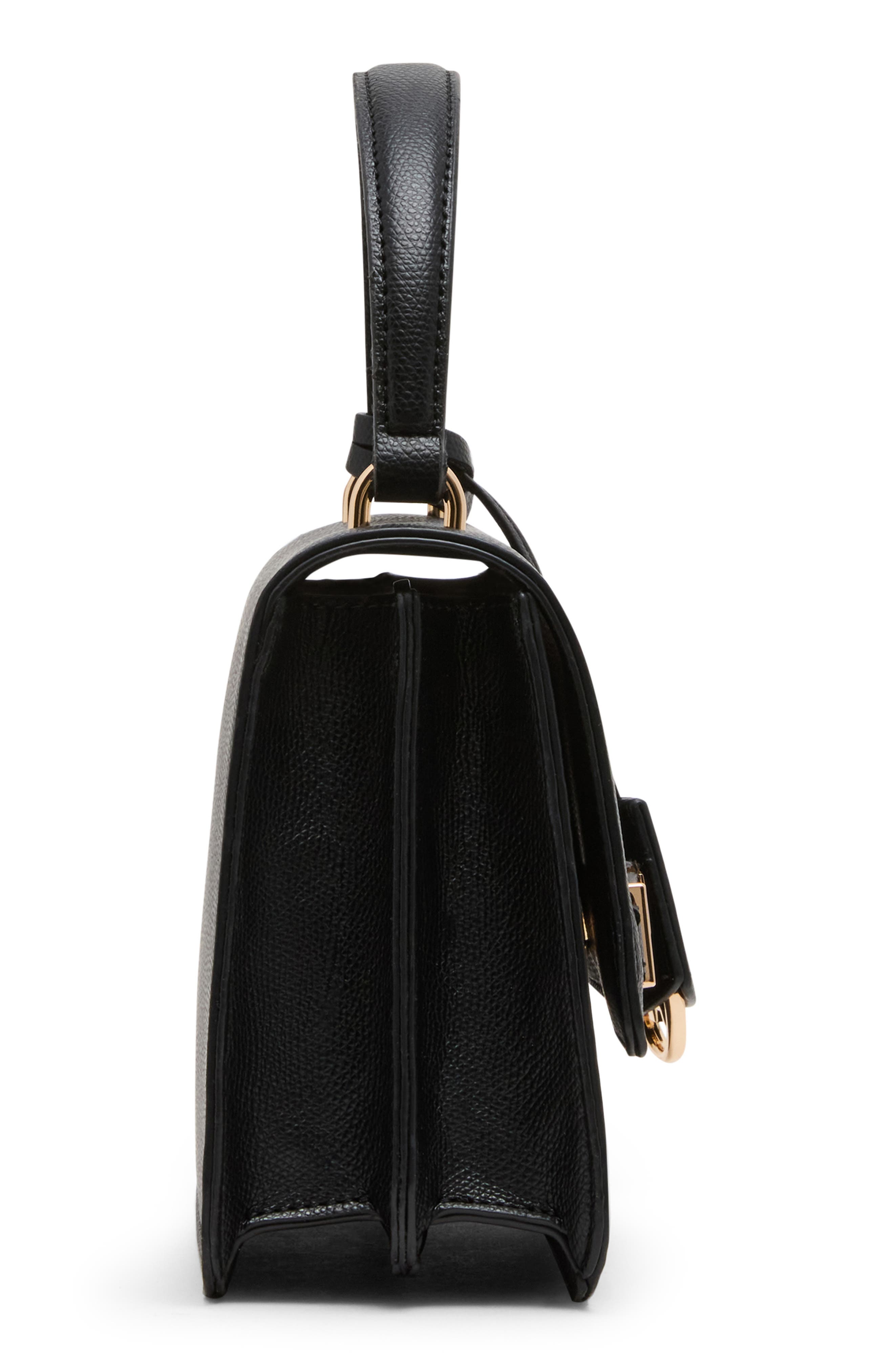 Anne Klein Belt Frame Satchel, Alternate, color, Black