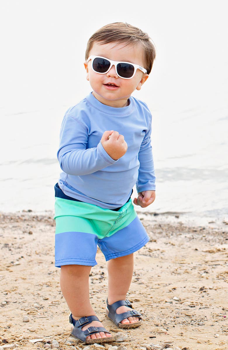 RuggedButts Colorblock Two-Piece Rashguard Swimsuit, Alternate, color, 