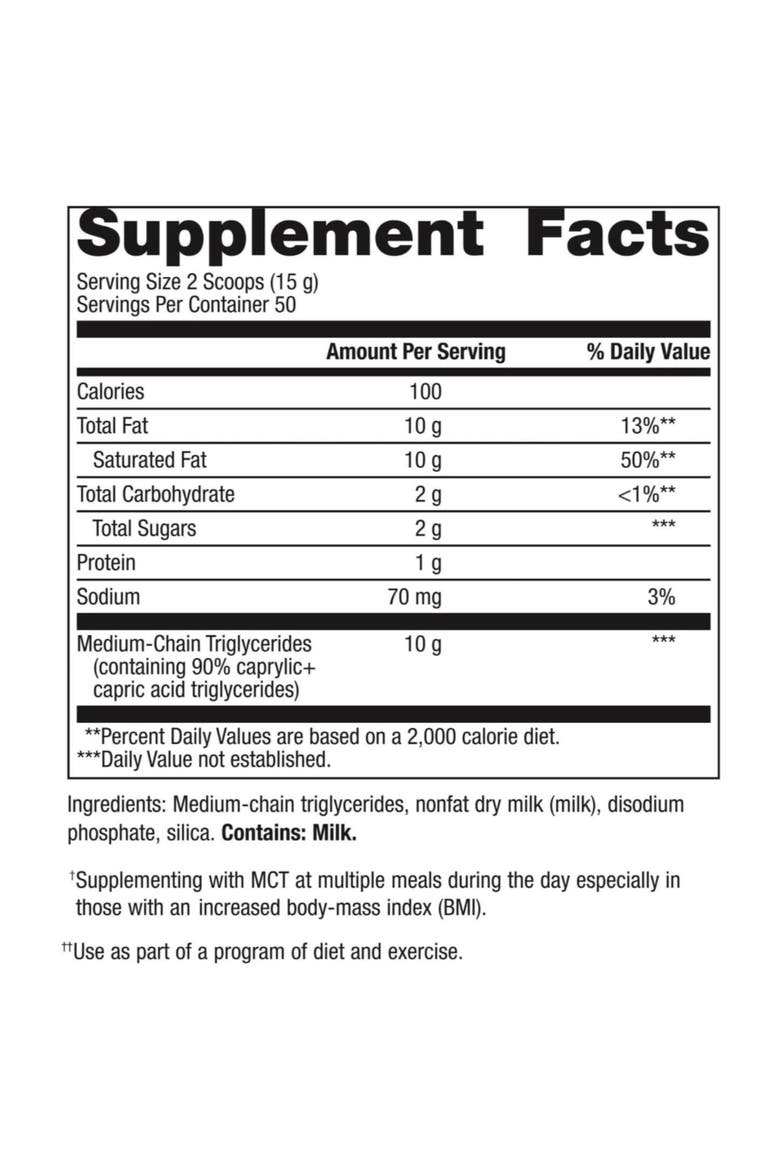 MCT Powder Medium Chain Triglycerides Energy Support Supplement, Alternate, color, None