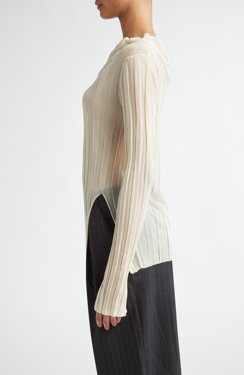 PH5 Sheer Rib Funnel Neck Sweater, Alternate, color,