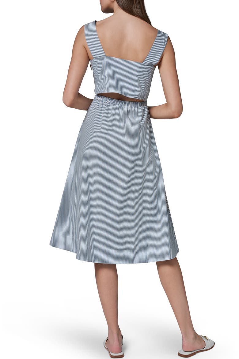Stripe Midi Dress, Alternate, color, WASHED INDIGO