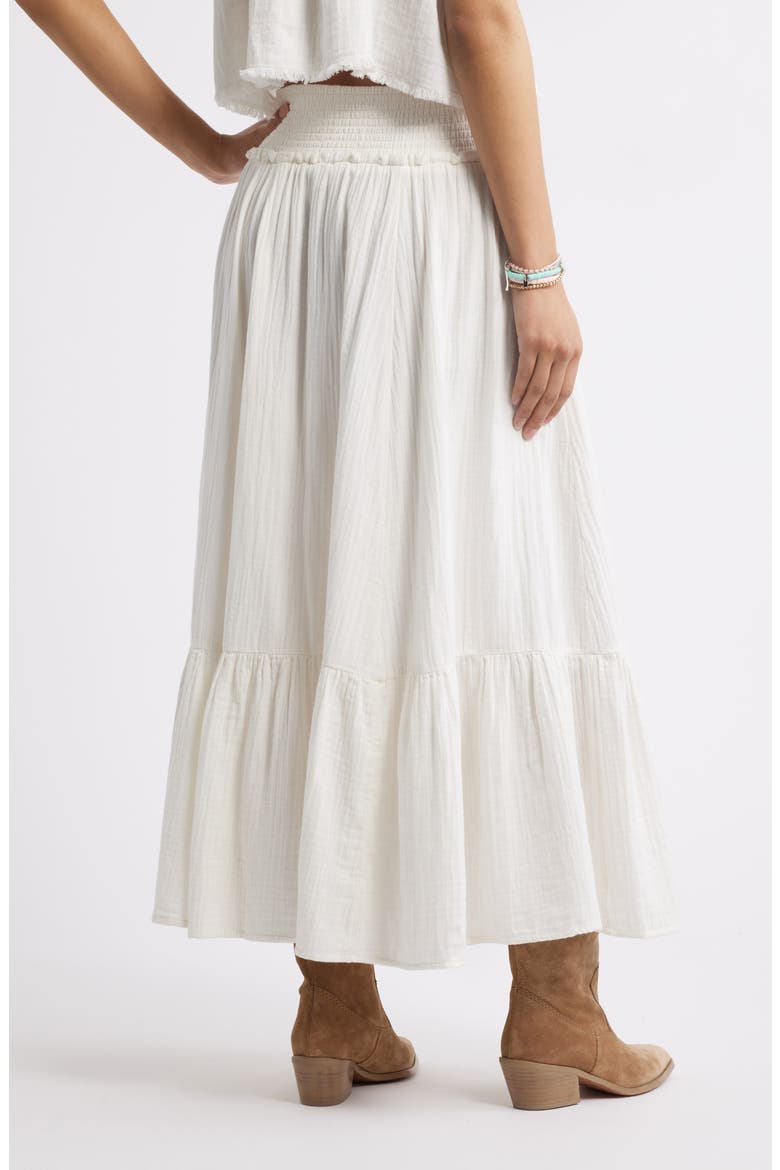 Cotton Gauze Tiered Maxi Skirt, Alternate, color, IVORY