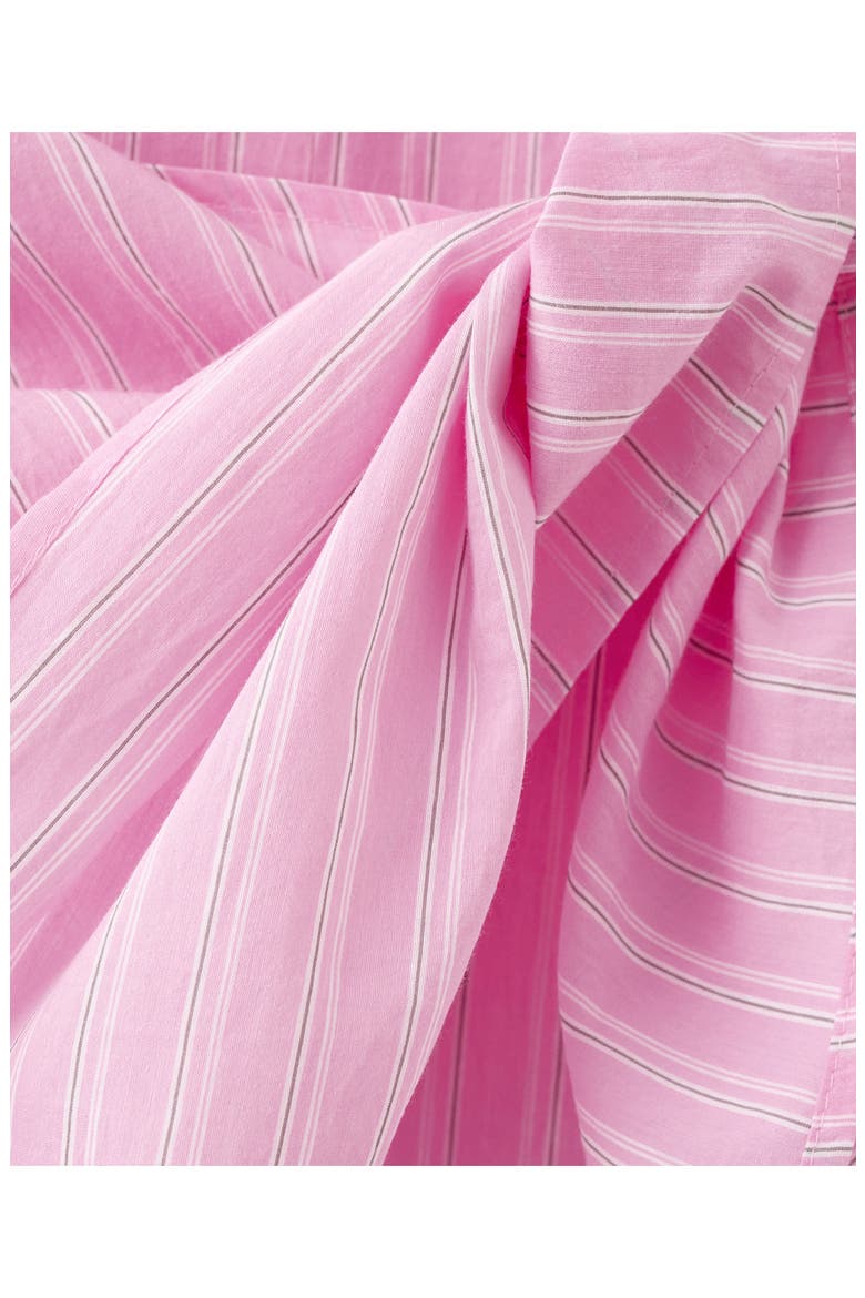 Knotted Stripe Cap Sleeve Button-Up Shirt, Alternate, color, PINK