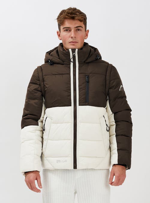 Point Zero Midweight Zip-off Sleeves Puffer In Choco Milk